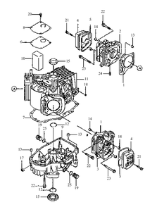 Fh500v-As02 Cylinder And Crankcase Diagram and Parts List for GF1748 55AE234M150-WAM Cub Cadet Lawn Mower